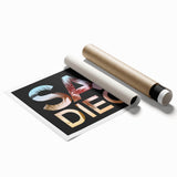 Extra large rolled print of San Diego scenery with floral elements in soft pastel colors, ideal for classy bathroom wall art.