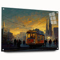 Acrylic print of a San Francisco scenery in muted blues and grays, ideal for dining room decor.
