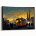 Black and white framed canvas of San Francisco landscape, ideal for bedroom wall art.