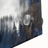 Large abstract wall art of Vail, Colorado, in mid-century modernist style on acrylic glass, ideal for dining room art.