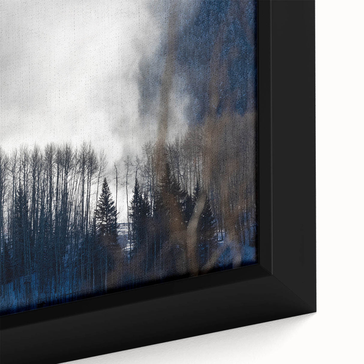 Textured black wall art featuring a colorful Vail, Colorado scenery on extra large framed canvas.