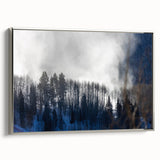 Framed canvas landscape art painting of Vail, Colorado in colorful tones, ideal for enhancing living room decor.