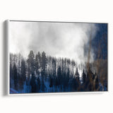 Vintage poster art of Vail, Colorado with colorful landscape on extra large framed canvas, suited for living room decor.