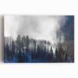 Black and white photograph of Vail, Colorado on stretched canvas, ideal for kitchen wall art.