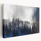 Scenic Vail, Colorado landscape on large stretched canvas with lush green and earth tones, suitable for kitchen wall art.