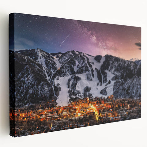 Large canvas print of Aspen, Colorado scenery in autumn hues, suitable for kitchen wall art.