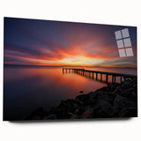 Large abstract wall art depicting Delaware scenery in muted earth tones on acrylic glass.