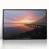 Large abstract wall art depicting a Delaware scenery in muted earth tones on a framed acrylic.