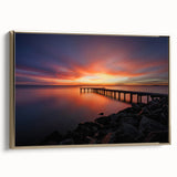 Framed canvas featuring a vintage-style Delaware landscape in muted gold and black tones, ideal for bedroom wall decor.