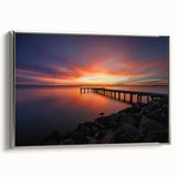 Framed canvas featuring a vintage-style Delaware landscape painting in black with colorful accents, ideal for office decor.