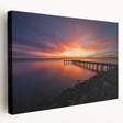 Delaware landscape on stretched canvas, featuring subtle green and blue tones, suitable for kitchen wall art.