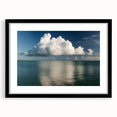 Extra large abstract art print of the Florida Keys in vibrant colors on a textured canvas, framed in black.