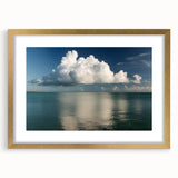 Extra large abstract art print of the Florida Keys in textured style, featuring vibrant ocean blues and greens.