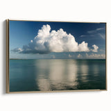 Framed canvas wall art featuring a vintage-style landscape painting of the Florida Keys with a black and gold color scheme.