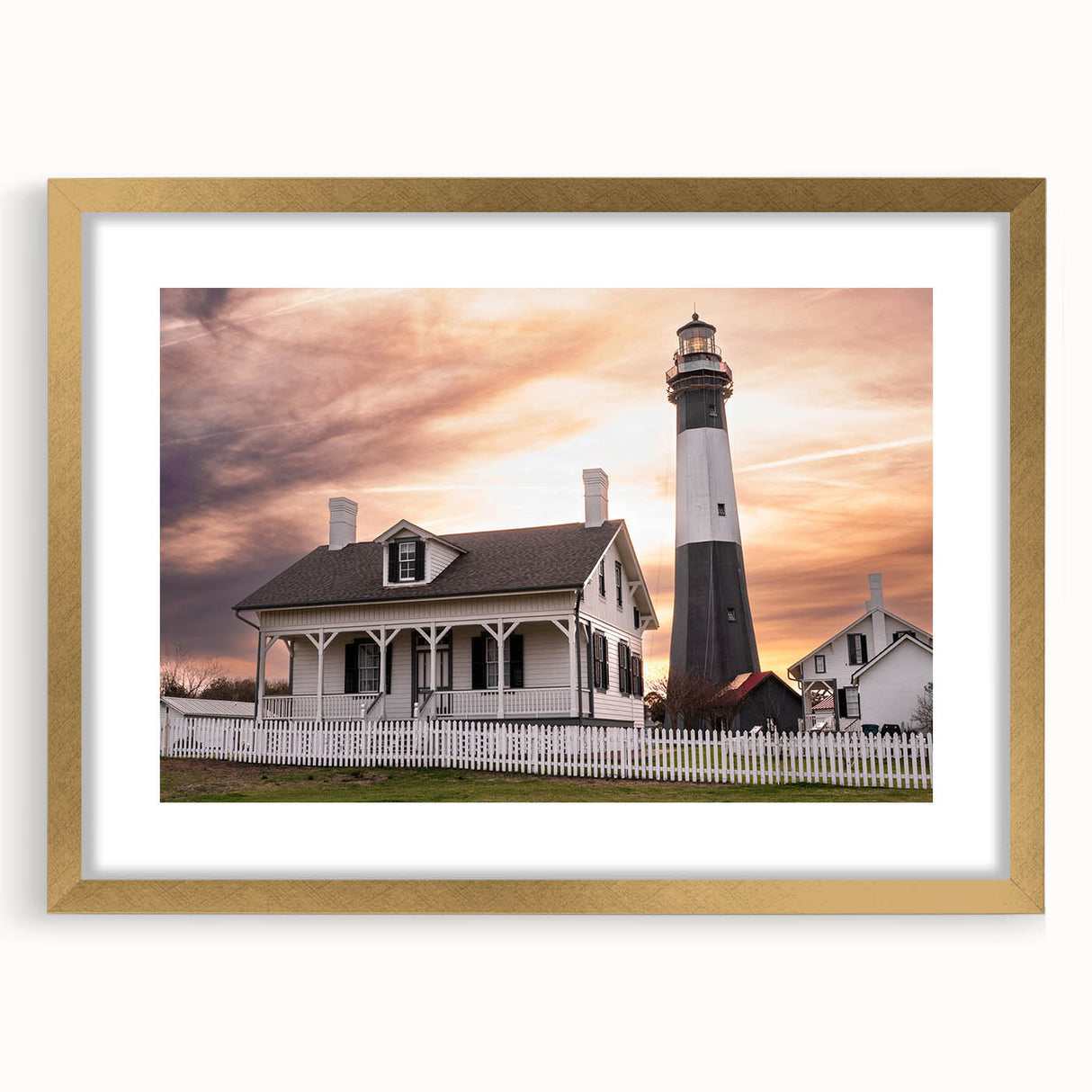 Extra large abstract art print of Savannah scenery in gold frame, featuring textured brush strokes and earthy tones.