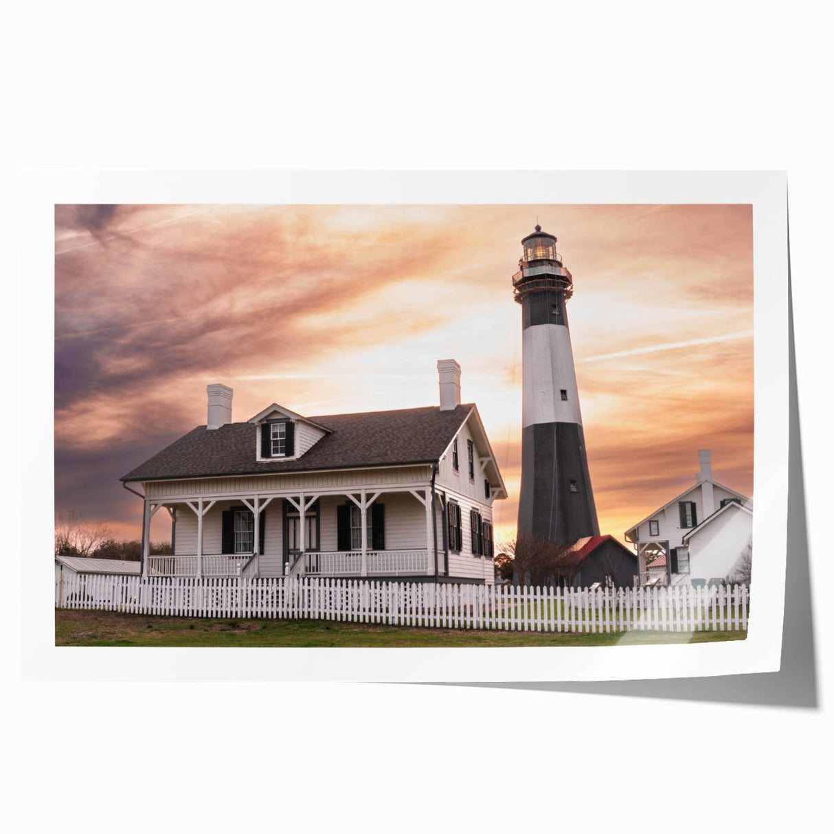 Rolled print of Savannah landscape with floral elements in soft green and pink tones, ideal for art wall dining room.
