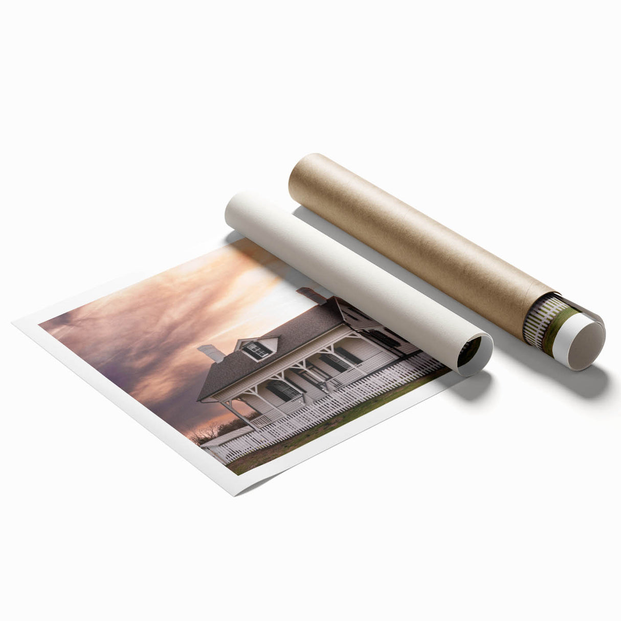 Extra large rolled print of Savannah scenery with floral elements in soft pastel shades, ideal for classy bathroom wall art.