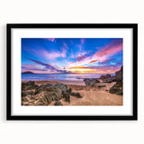 Extra large framed abstract print of a colorful, textured Kauai landscape, ideal for living room decor.