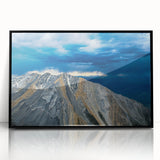 Large abstract wall art depicting Idaho scenery in muted earth tones on a framed acrylic, suitable for modern art wall decor.