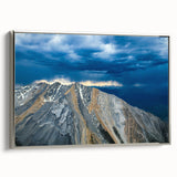 Landscape art painting of Idaho scenery on framed canvas, featuring muted earth tones and vintage poster style.