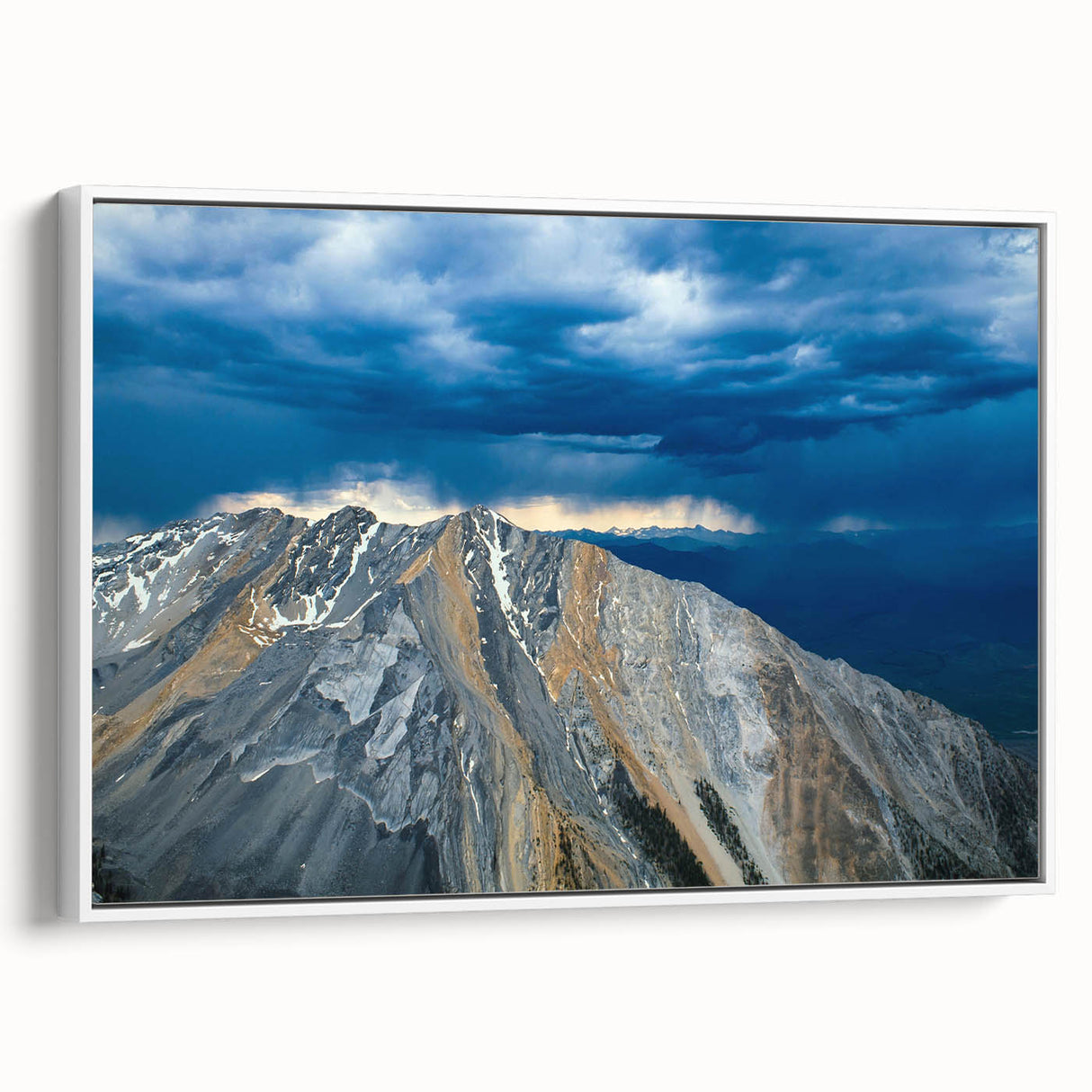 Vintage poster art of Idaho scenery on framed canvas, featuring colorful art in extra large size.