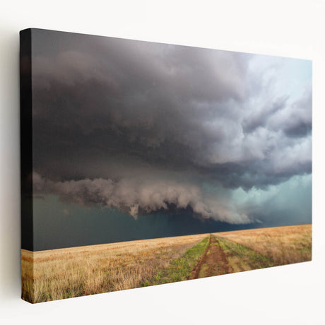 Large stretched canvas depicting a vibrant Kansas landscape, ideal for kitchen wall art.
