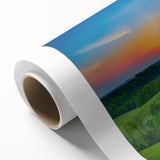 Art deco poster of Kentucky scenery in soft pastel shades on rolled canvas, ideal for nursery wall art.