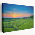 Scenic Kentucky landscape on stretched canvas, featuring green rolling hills and blue skies, suitable for kitchen wall art.