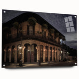 Acrylic print of a New Orleans scenery in muted earth tones, suitable for bedroom or dining room decor.