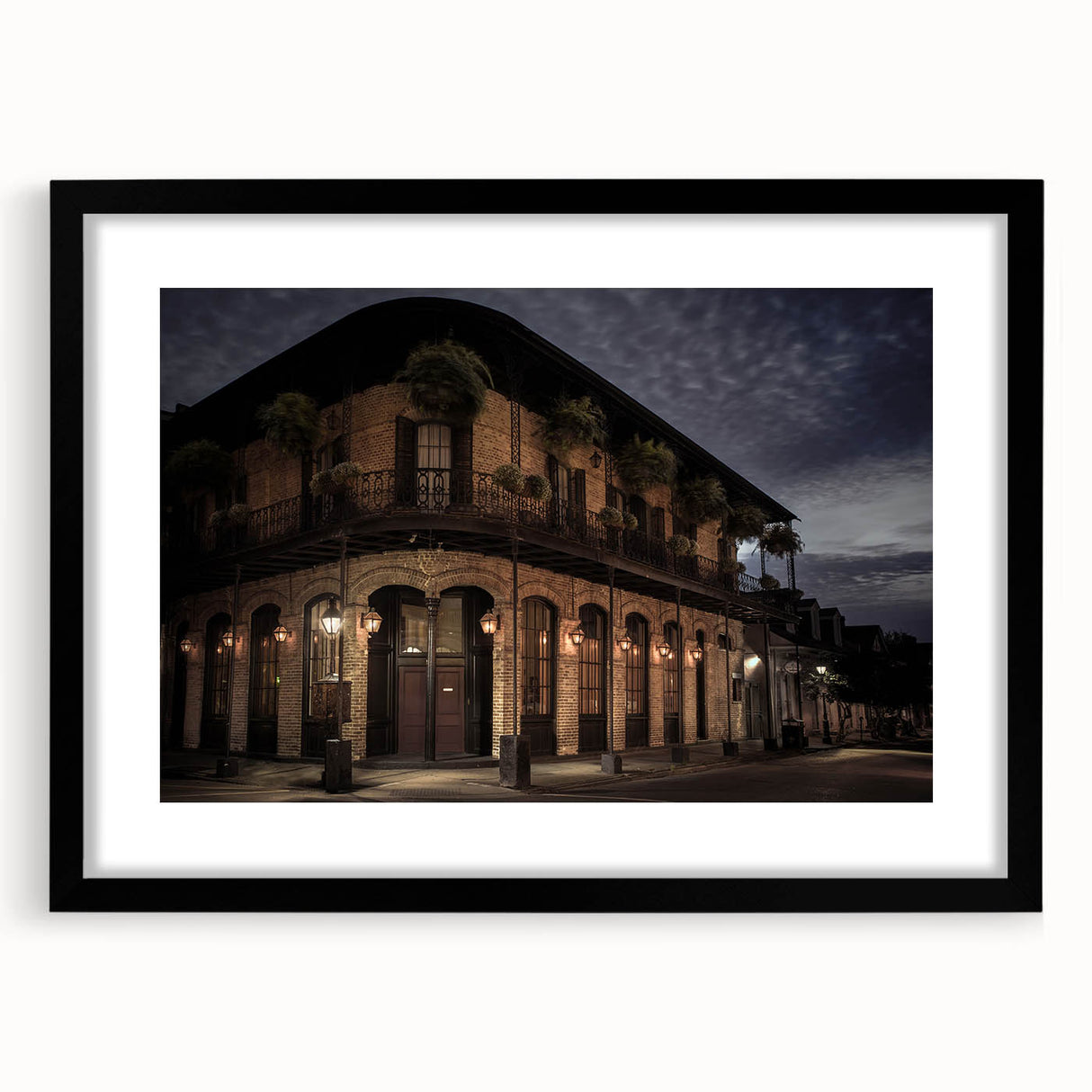Abstract art print of New Orleans in vibrant, colorful hues on textured canvas, ideal for living room decor.