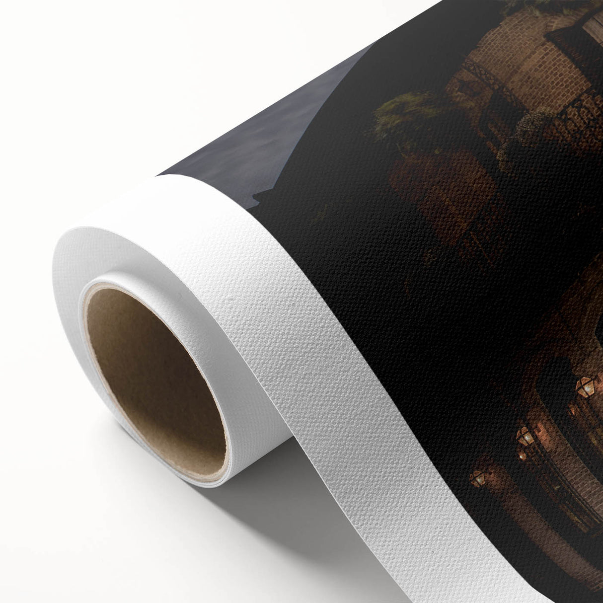 Art Deco style poster of New Orleans landscape in muted colors on rolled canvas, suitable for nursery wall art.