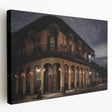 Stretched canvas depicting a vivid New Orleans streetscape, ideal for kitchen wall art.