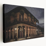 Stretched canvas depicting a vivid New Orleans streetscape, ideal for kitchen wall art.