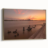 Framed canvas wall art featuring a vintage-style landscape of Louisiana with a black and gold color scheme.