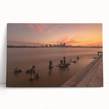 Black and white photograph of a Louisiana swamp on stretched canvas, ideal for kitchen wall art or bedroom.