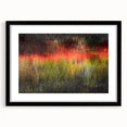 Extra large abstract art print of a colorful Acadia landscape, framed in black, ideal for living room decor.