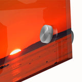 Large abstract wall art of Maine scenery in muted earth tones on acrylic glass, suitable for dining room decor.