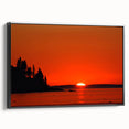 Black and white wall art featuring a Maine landscape on a framed canvas, suitable for bedroom decor.