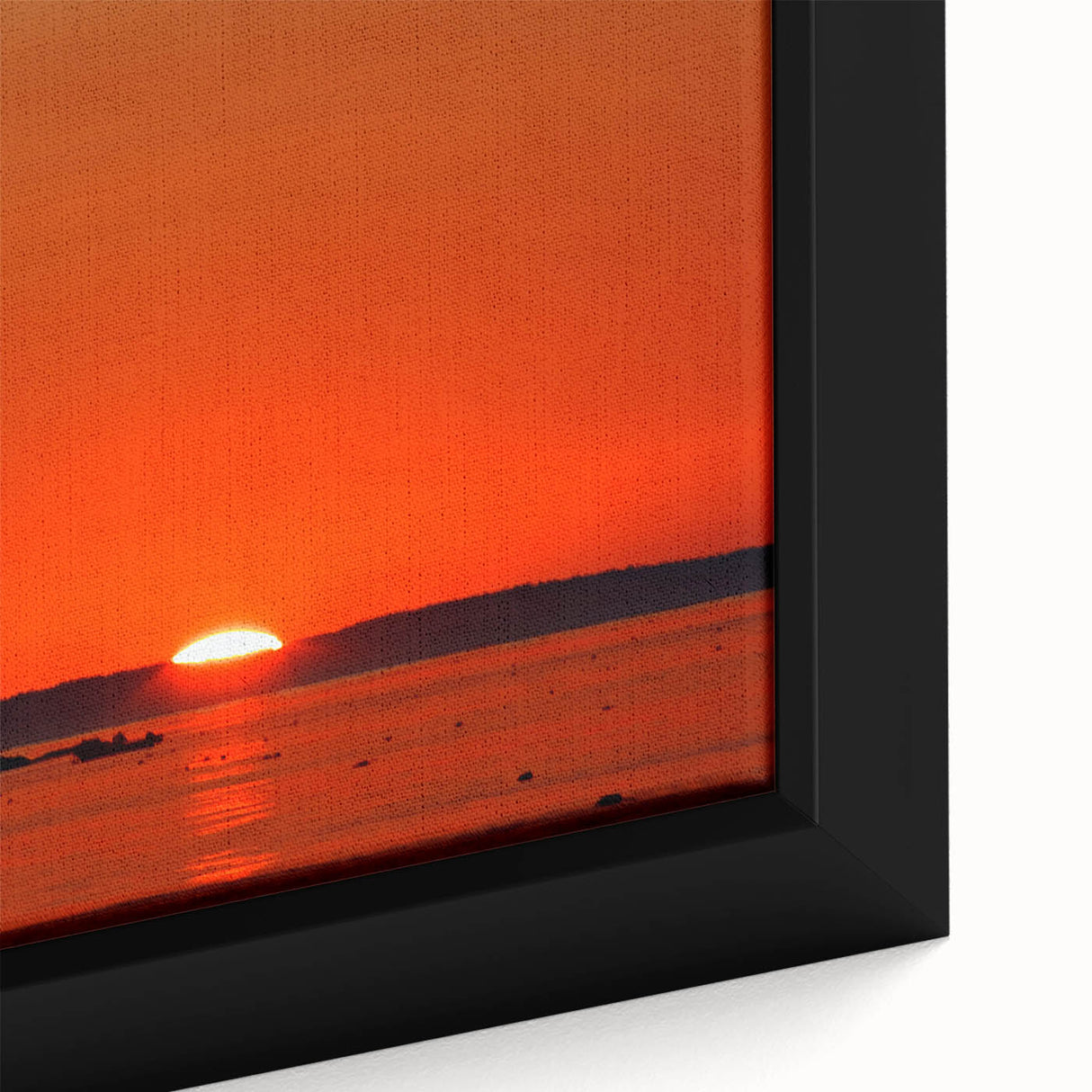 Black wall art featuring a textured Maine scenery in vibrant colors on a framed canvas, ideal for living room decor.