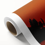 Art deco poster of a serene Maine landscape in soft pastel hues on rolled canvas, ideal for nursery wall art.