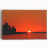 Black and white photograph of Maine coastline on large stretched canvas, suitable for kitchen art.