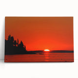 Black and white photograph of a serene Maine landscape on stretched canvas, ideal for kitchen wall art or bedroom decor.