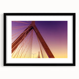 Extra large abstract art print of colorful Boston skyline with textured details on framed canvas.
