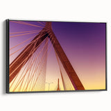 Black and white framed canvas of Boston landscape, ideal for bedroom wall art.