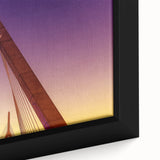 Extra large black wall art featuring a textured depiction of Boston's skyline in colorful hues, ideal for living room decor.