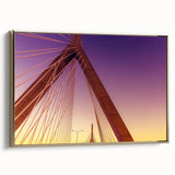 Framed canvas depicting a vintage-style landscape of Boston with black and gold tones, ideal for bedroom wall art.