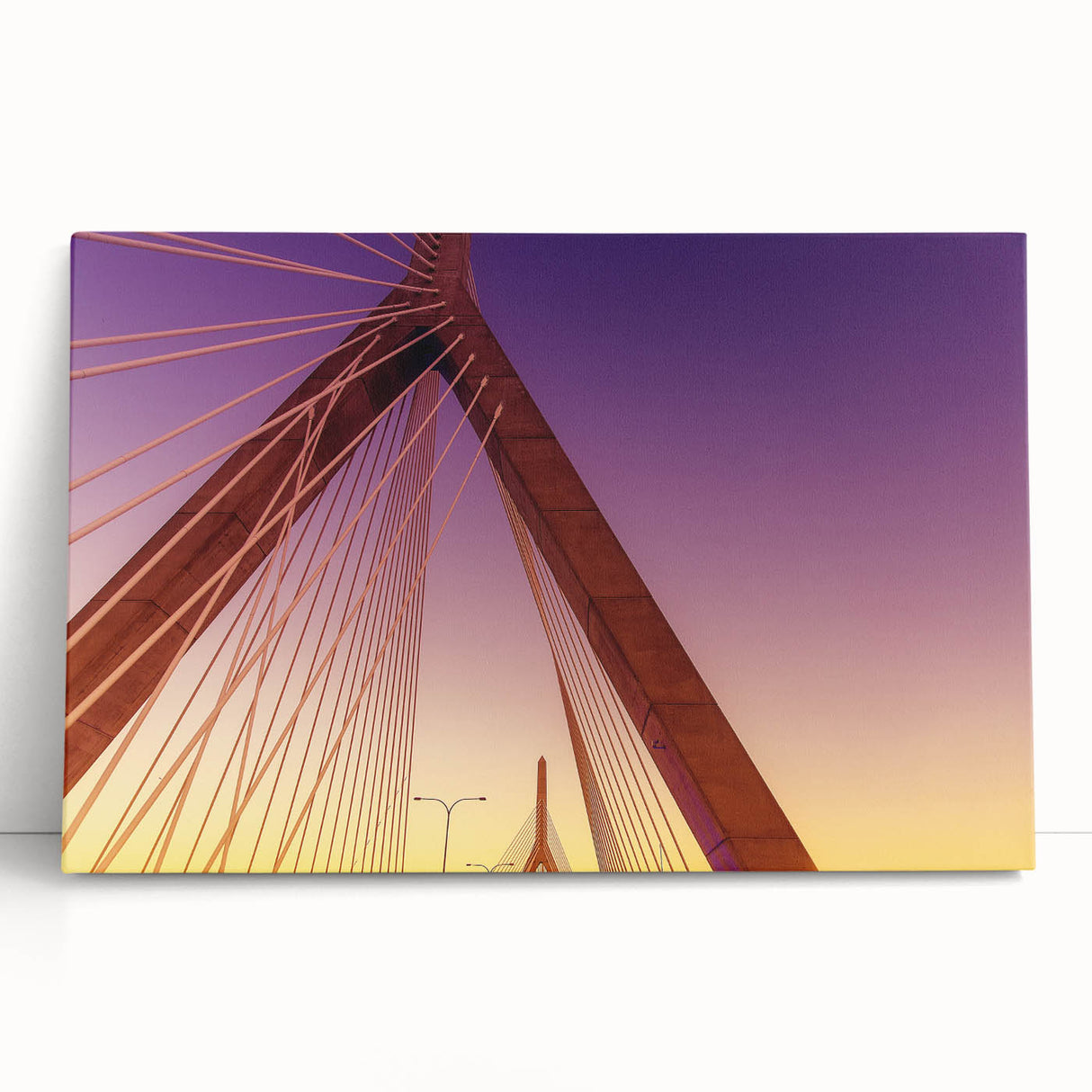 Black and white stretched canvas of Boston skyline, ideal for kitchen wall art or bedroom decor.
