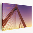 Large canvas print of Boston skyline in muted blue and gray tones, suitable for kitchen wall art.