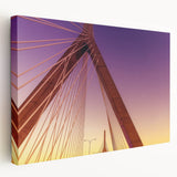 Large canvas print of Boston skyline in muted blue and gray tones, suitable for kitchen wall art.