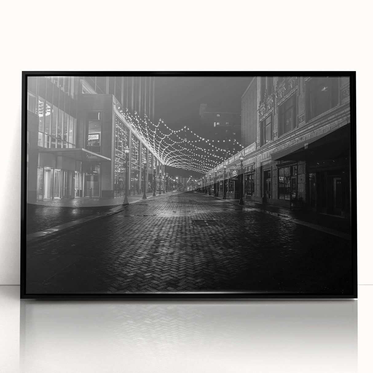 Large abstract wall art depicting Detroit skyline in muted gray tones on framed acrylic, suitable for modern art wall decor.